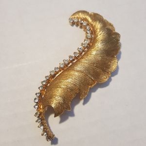 Vintage BSK Signed Broach Pin with Crystals